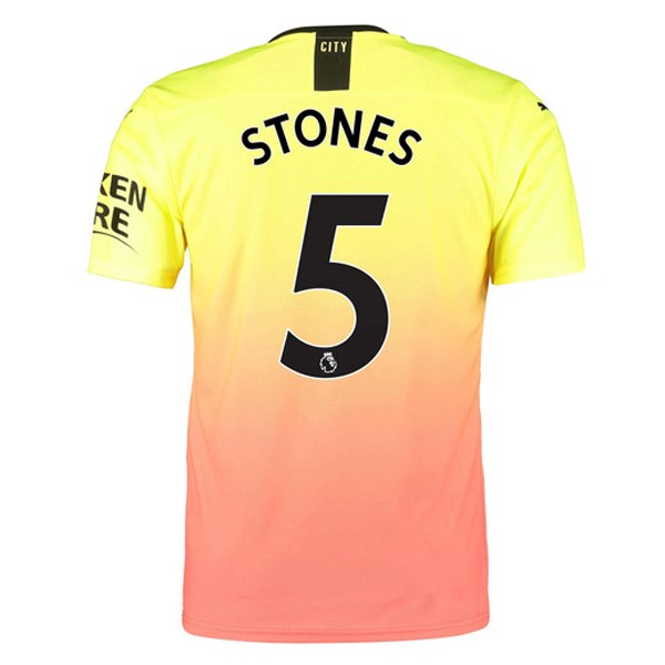 Camiseta Manchester City NO.5 Stones 3ª 2019-2020 Naranja